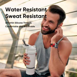 DUX DUCIS Nylon Strap for Apple Watch 1 2 3 4 5 6 7 SE (42MM/44MM/45MM) - Red/Black