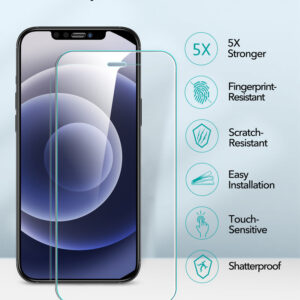 ESR Classic Hybrid Tough Rear Case + 2 Pack Screen Shield for Apple iPhone 12 Mini - Clear