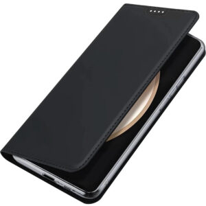 DUX DUCIS Skin Pro Faux Leather Wallet Flip Case for Samsung Galaxy S25 FE - Black