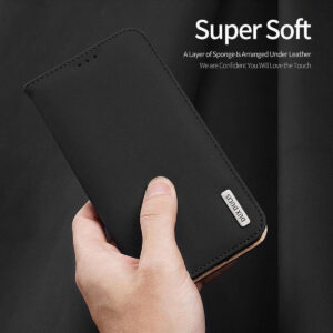 DUX DUCIS Real Genuine Leather Flip Wallet Case for Apple iPhone 12/ 12 Pro - Black