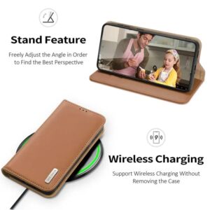 DUX DUCIS Real Leather Flip RFID Wallet Case for Samsung Galaxy S24+ (Plus) - Brown