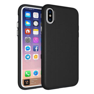 Fuse™ Matte Tough Textured Hybrid Rear Case Cover for Apple iPhone X / Xs - Black