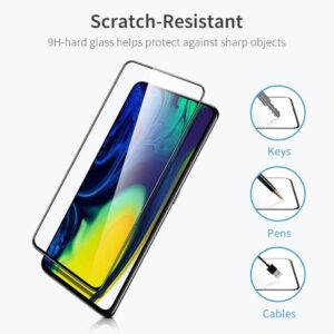 ESR Full Coverage Glass Screen Protector for Samsung Galaxy A80 - Black, 2 Pack