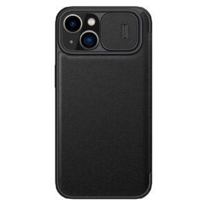 Nillkin Qin Pro Vegan Leather Lens Protector Case for iPhone 14 Plus - Classic Black