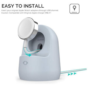 Ahastyle iWatch Charger Stand Silicone Dock Holder for Apple Watch - Light Blue