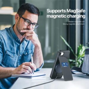 DUX DUCIS Rafi II Magnetic Case w/ Kickstand and Card Slots for Apple iPhone 16e - Black