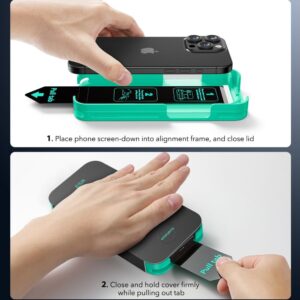 ESR Armorite Tempered Glass Screen Protector for Apple iPhone 16 - Black Edge