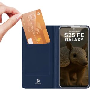DUX DUCIS Skin Pro Faux Leather Wallet Flip Case for Samsung Galaxy S25 FE - Blue