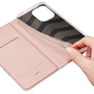DUX DUCIS Skin Pro Faux Leather Wallet Flip Case for Xiaomi Redmi Note 14 5G - Rose Gold