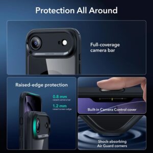 ESR Classic Hybrid Magsafe Tough Rear Case & Tempered Glass Screen Protector for Apple iPhone 17 Air - Clear/Black
