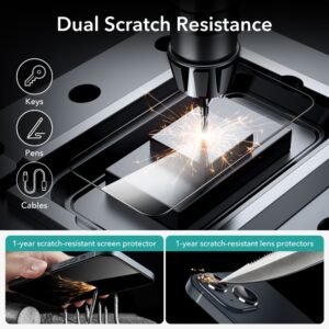 ESR 2-Pack Tempered Glass Screen Protector for Apple iPhone 15 - Black