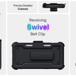 Ghostek Iron Armor 3 Heavy Duty Holster Case for iPhone 12 Mini - Black Matte