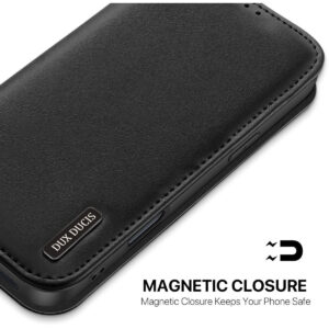 DUX DUCIS Genuine Real Leather Flip RFID Wallet Case for Apple iPhone 17 - Black
