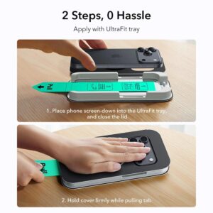 ESR 2-Pack Ultrafit Tempered Glass Screen Protector for Apple iPhone 17 Pro Max - Black Edge