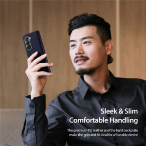 Dux Ducis Bril Leather Case Cover for Samsung Galaxy Z Fold5 5G - Blue