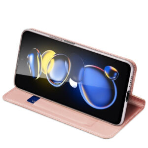 DUX DUCIS Skin Pro Faux Leather Wallet Flip Case for Xiaomi Poco X4 GT - Rose Gold