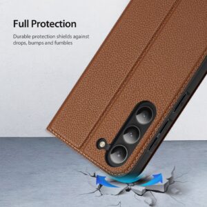 DUX DUCIS Skin X2 Tough Flip Wallet Stand Case for Samsung Galaxy S23+ (Plus) - Brown