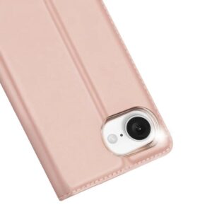 DUX DUCIS Skin Pro Faux Leather Wallet Flip Case for Apple iPhone 16e - Rose Gold