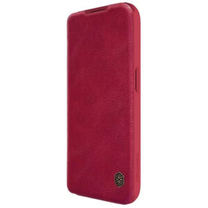 Nillkin Qin Pro Faux Leather Camera Lens Protector Case for Apple iPhone 15 Pro - Red