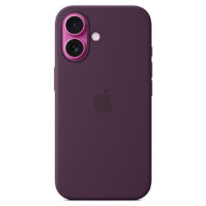 Official Apple Silicone Magsafe Rear Case Cover for iPhone 16 - Plum