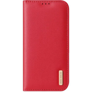 DUX DUCIS Genuine Real Leather Flip RFID Wallet Case for Apple iPhone 17 Max - Red