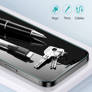 ESR Classic Hybrid Tough Rear Case + 2 Pack Screen Shield for Apple iPhone 12 / 12 Pro - Frosted Black