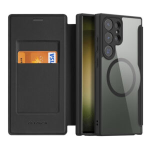 DUX DUCIS Skin X Pro Tough Rugged Flip Wallet Case for Samsung Galaxy S23 Ultra - Black