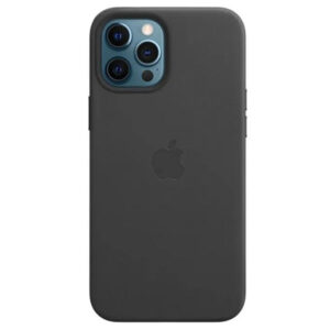 Official Apple Leather Magsafe Rear Case Cover for iPhone 12 Pro Max - Black