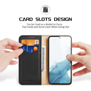 DUX DUCIS Real Leather Flip RFID Wallet Case for Samsung Galaxy S23 - Black