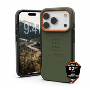 Urban Armor Gear (UAG) Civilian MagSafe Tough Case for Apple iPhone 17 Pro - Olive/Orange