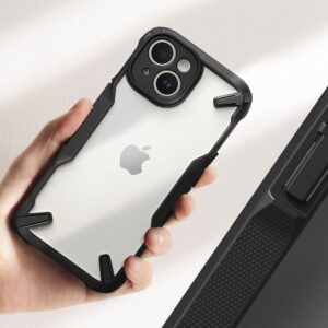 Ringke Fusion X Tough Rear Case Cover for Apple iPhone 15 - Black / Clear