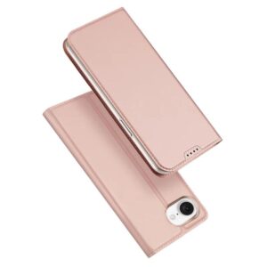 DUX DUCIS Skin Pro Faux Leather Wallet Flip Case for Apple iPhone 16e - Rose Gold