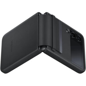 Official Samsung Flap Leather Cover for Galaxy Z Flip4 5G - Black