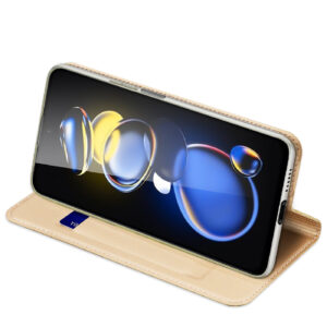 DUX DUCIS Skin Pro Faux Leather Wallet Flip Case for Xiaomi Poco X4 GT - Gold