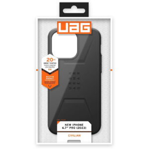 Urban Armor Gear (UAG) Civilian MagSafe Tough Case for iPhone 15 Pro Max- Black