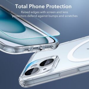 ESR Magsafe Case w/ Screen & Lens Protection for Apple iPhone 15 - Clear