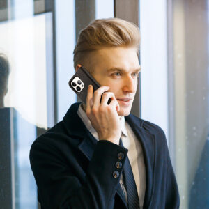 DUX DUCIS Genuine Leather Flip RFID Wallet Case for Apple iPhone 14 Pro - Black