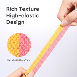 DUX DUCIS Nylon Strap for Apple Watch 1 2 3 4 5 6 7 SE (42MM/44MM/45MM) - Pink/Yellow