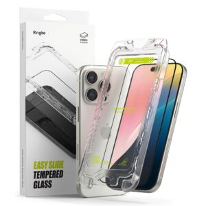 Ringke 2 Pack Easy Slide Tempered Glass Screen Protector for Apple iPhone 16 Pro Max