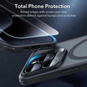 ESR Magsafe Case w/ Screen & Lens Protection for Apple iPhone 15 Pro - Frosted Black