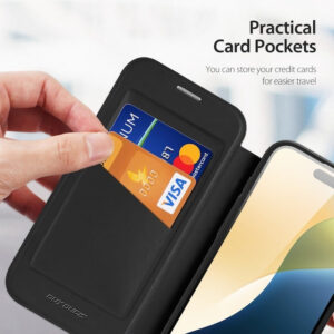 DUX DUCIS Skin X Pro MagSafe Flip Wallet Case for Apple iPhone 16 - Black