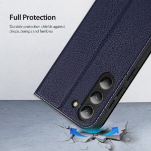 DUX DUCIS Skin X2 Tough Flip Wallet Stand Case for Samsung Galaxy S23+ (Plus) - Blue