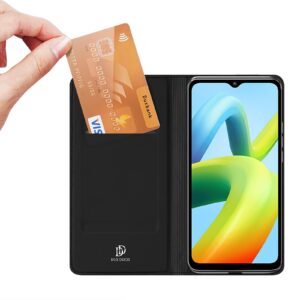 DUX DUCIS Skin Pro Faux Leather Wallet Flip Case for Xiaomi Redmi A1+ (Plus) - Black