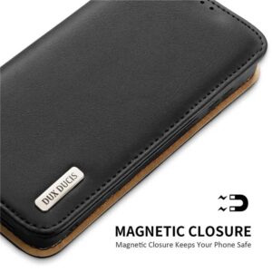 DUX DUCIS Real Leather Flip RFID Wallet Case for Samsung Galaxy S24+ (Plus) - Black
