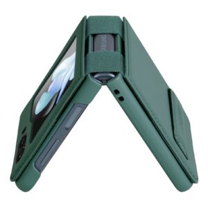 Nillkin Qin Leather Book Case Cover for Samsung Galaxy Z Flip5 5G - Dark Green