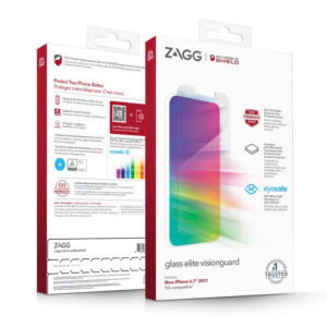 ZAGG Invisible Shield Glass Elite VisionGuard Screen Protector for Apple iPhone 12 Pro Max / iPhone 13 Pro Max / iPhone 14 Plus