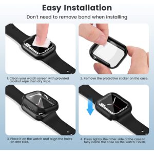 2 X Tough Protective Case Cover for Apple Watch 41mm Series 7 - Black