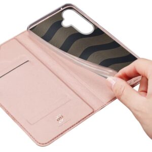 DUX DUCIS Skin Pro Faux Leather Wallet Flip Case for Samsung Galaxy S23 FE - Rose Gold