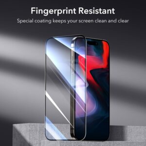 ESR 2-Pack Tempered Glass Screen Protector for Apple iPhone 15 Pro - Black