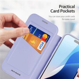 DUX DUCIS Skin X Pro MagSafe Standing Flip Wallet Case for Apple iPhone 16 Pro Max - Purple